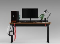 A mesa permanente Herman Miller Coyl foi construída para jogadores.