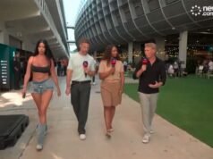 Uma “fã sexy” que causou sensação na travessia do Grande Prêmio de F1 de Miami diante das câmeras