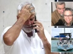 O marido americano Brian Hooker ficou em um barco por 24 horas depois que sua esposa Lynette desapareceu nas Bahamas