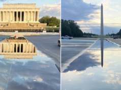 Trump compartilhou fotos do teste do Lincoln Memorial Reflecting Pool antes de 4 de julho