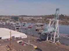 Exclusivo: o enorme campus de madeira do Porto de Portland toma forma