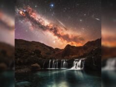 ‘Simplesmente incrível’: fotógrafo de astronomia captura chuva de meteoros Líridas próximo à Via Láctea