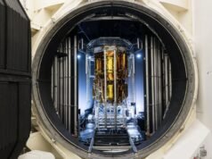 Módulo lunar se preparando para fotos da superfície lunar em 6 de maio de 2026